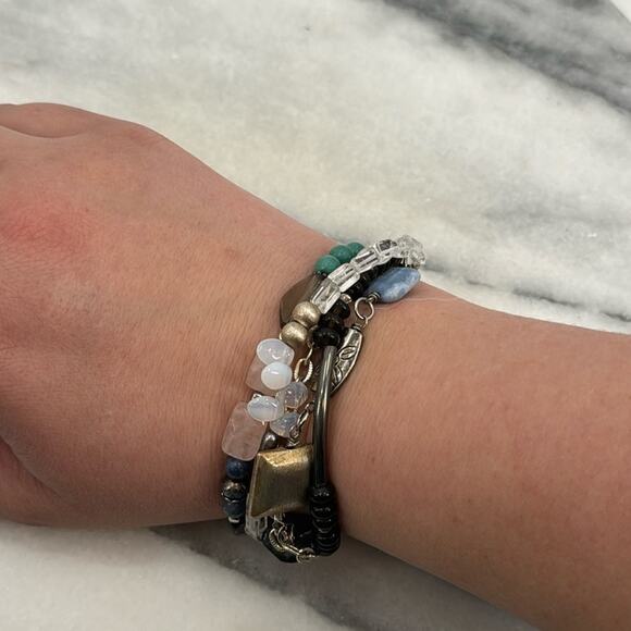 Handmade beaded multi strand bracelet - Picture 1 of 5